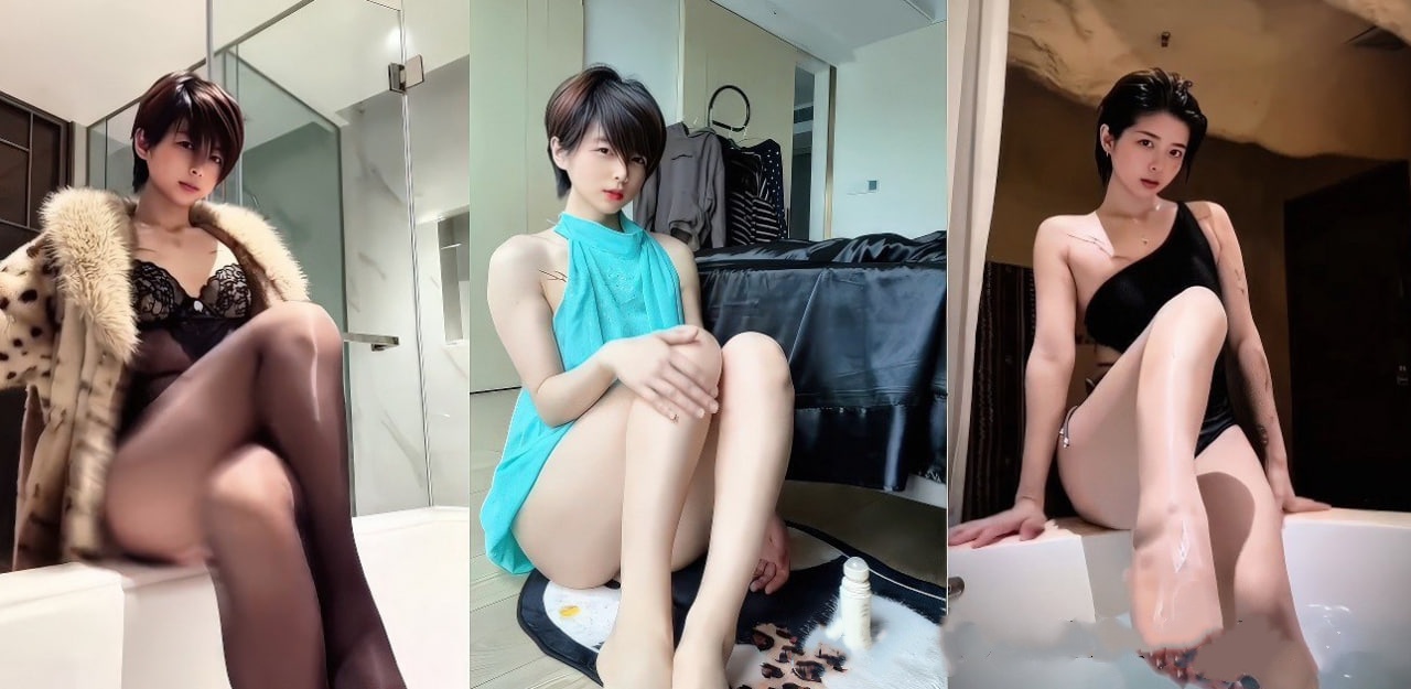 抖音140万粉网红 短发那只猫 擦边骚舞 身着情趣内衣翘臀摇不停 太会撩人!